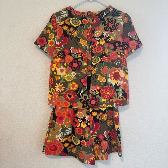 Zara Trafaluc Floral Romper in Green & Orange Small - Picture 6 of 14